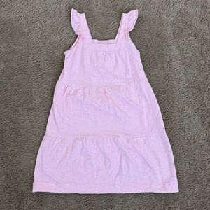 Roolee Women’s Pink Tiered Swim Cover Up Sun Dress 100% Cotton size Small